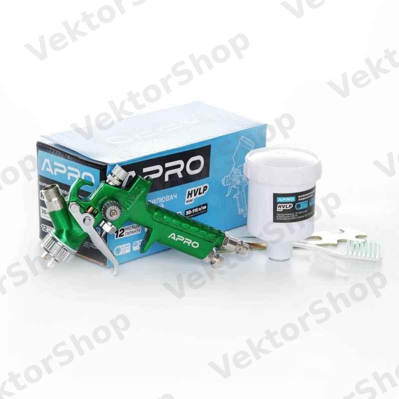 Краскораспилитель HVLP-Mini Ø0,8мм в/б пласт. 100мл APRO — фото 2