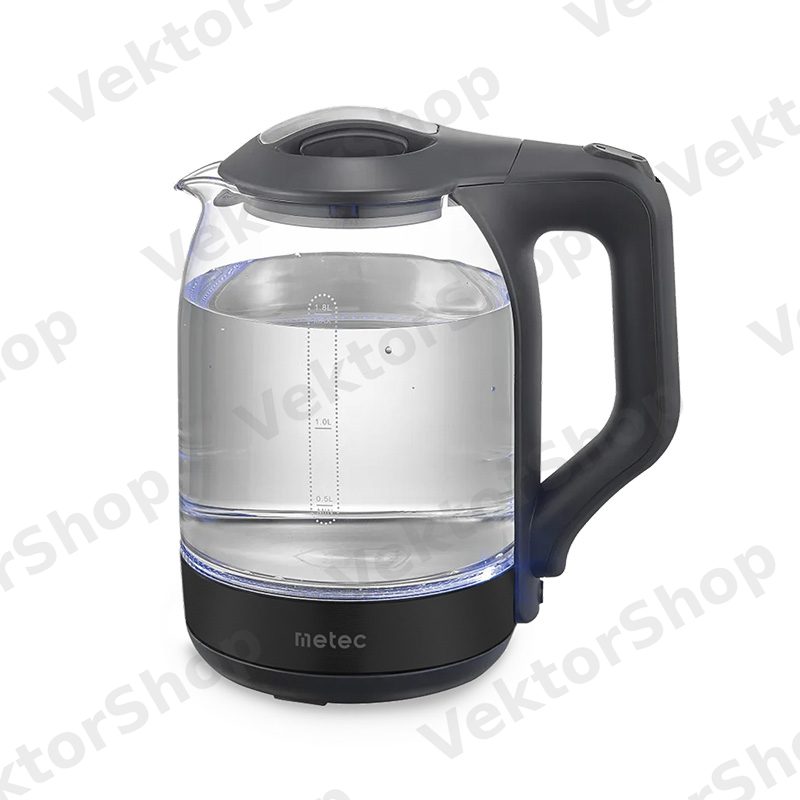 Электрочайник EK-01GB 1.8л, 1500Вт, корпус стекло, черный Metec — фото 2