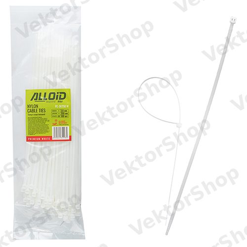 Хомут пластиковий Alloid 3.6 х 250 100 шт./уп. білий
