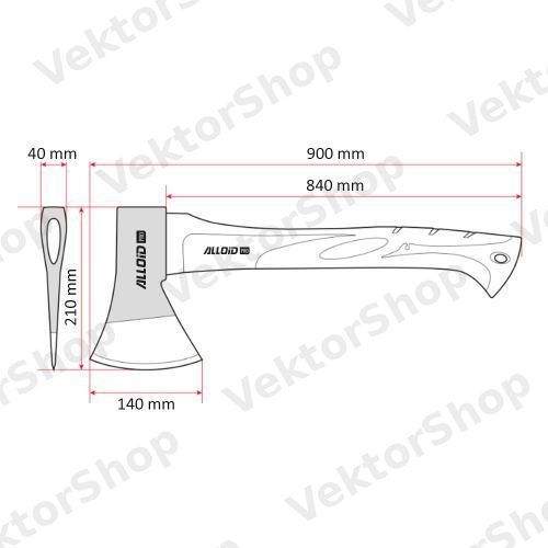 Сокира, ручка зі скловолокна 1500 г, 90см (AF-70141500) Alloid Pro — фото 4