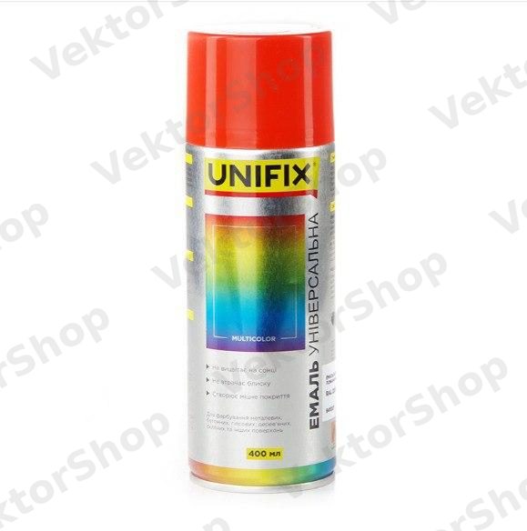 Емаль акрилова універсальна RAL 2004 Помаранчевий гл. 400мл UNIFIX — фото 2