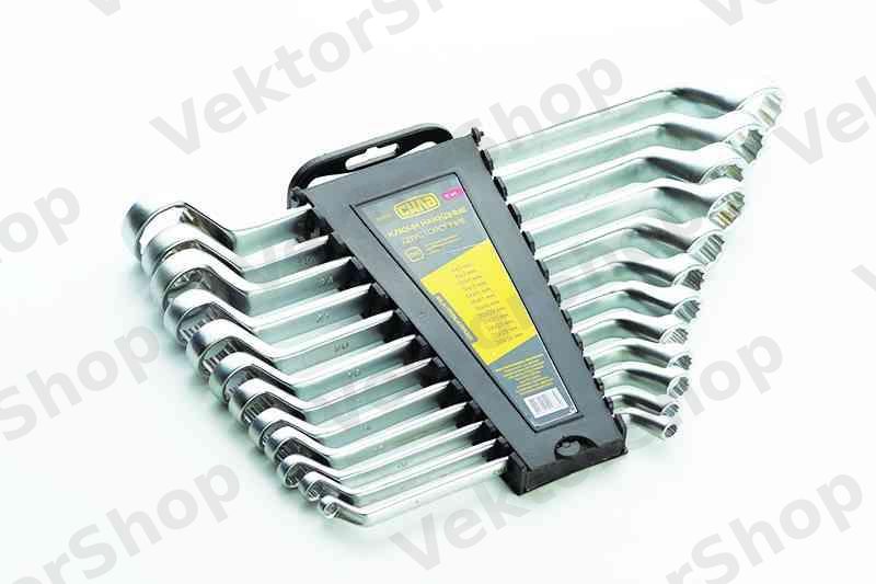 Набор ключей накидных двусторонних CrV 6х7, 8х9, 10х11, 12х13, 14х15, 16х17, 18х19, 20х22, 21х23, 24x27, 25х28, 30х32мм (12шт) — фото 2
