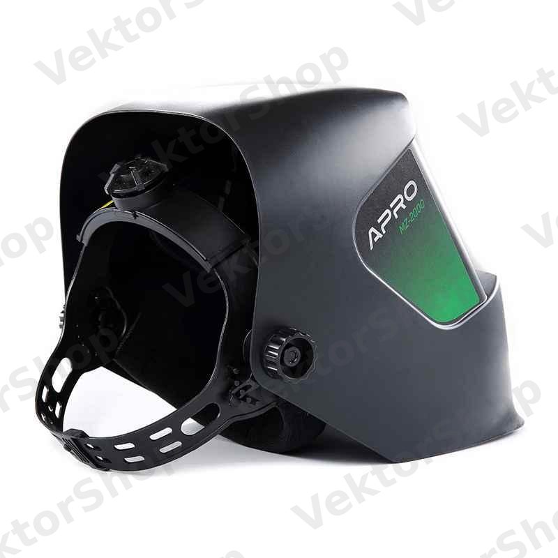 Маска сварщика автоматическая APRO MZ-2000, хамелеон, DIN 4/9-13, 110×90 мм светофильтр, 90×35 мм окно — фото 4