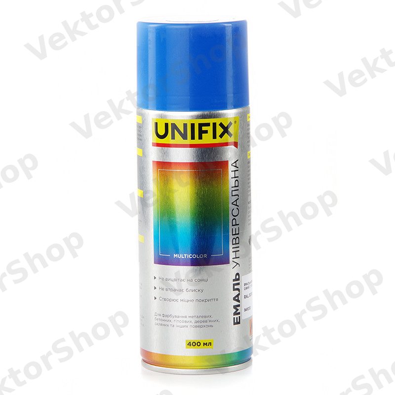 Емаль акрилова універсальна RAL 5010 Синій гл. 400мл UNIFIX — фото 2