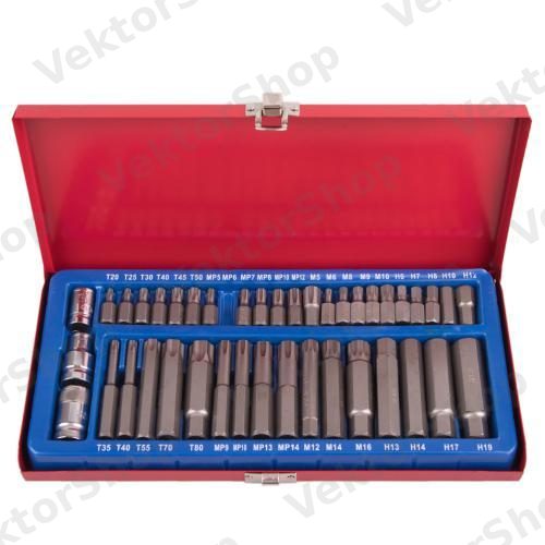 Набор бит шестигранных, SPLINE, TORX, RIBE. 41 предм. Alloid