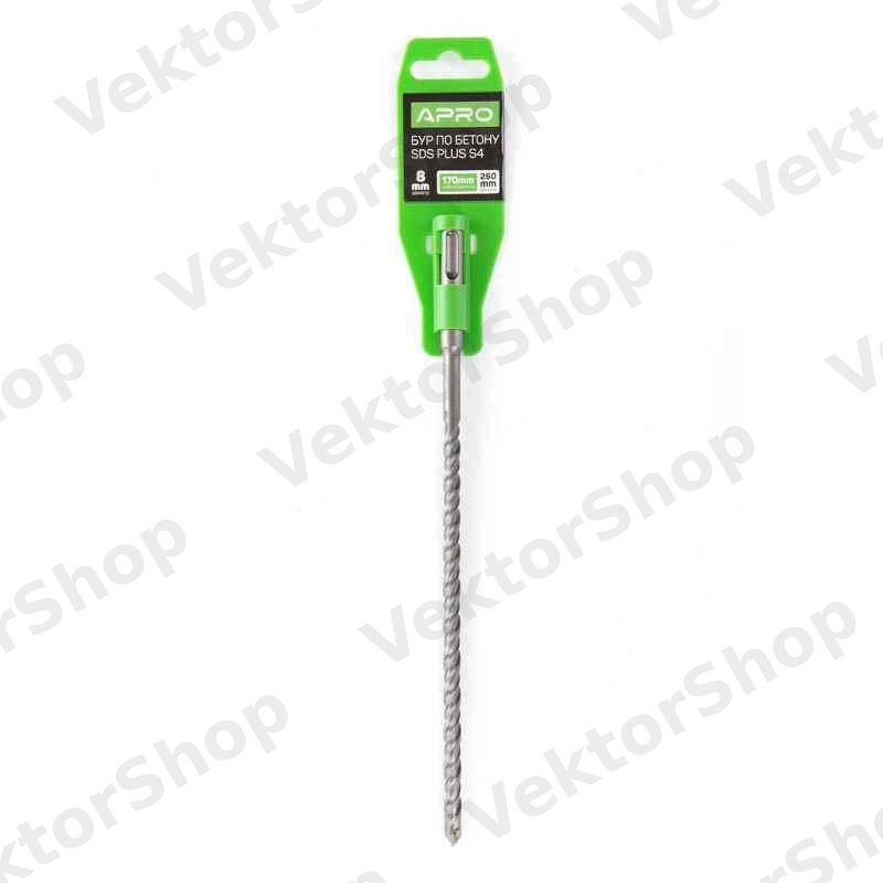 Бур по бетону SDS PLUS S4 8x260мм APRO — фото 6