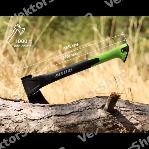Топор, ручка из фибергласа 600 г, 45см (AX-1845) Alloid Pro — фото 6
