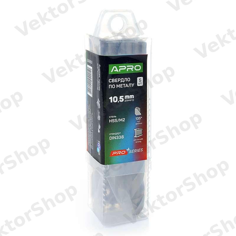 Сверло по металлу HSS/M2 (6542) Ø10,5мм (тубус, кратно 5шт) PRO APRO — фото 5
