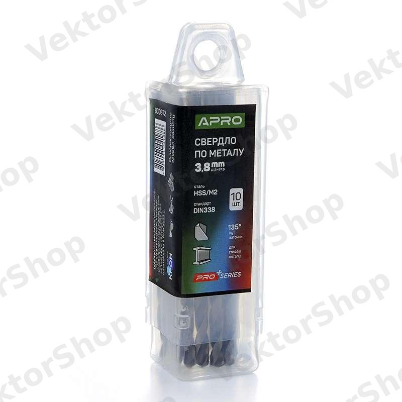 Свердло по металу HSS/M2 (6542) Ø3,8мм (тубус, кратно 10шт) PRO APRO — фото 5