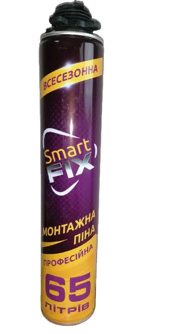 Монтажная пена профессиональная SmartFix 65L (выход до 65 л), пистолетная