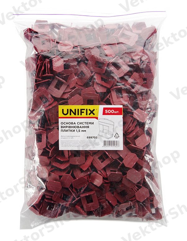 Основа системи вирівнювання плитки 1,5мм (пач. 500шт.) UNIFIX — фото 2